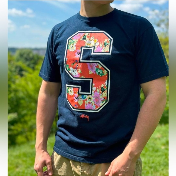 Stussy Other - Stussy 80 skate skateboard surf t shirt navy tropical XL